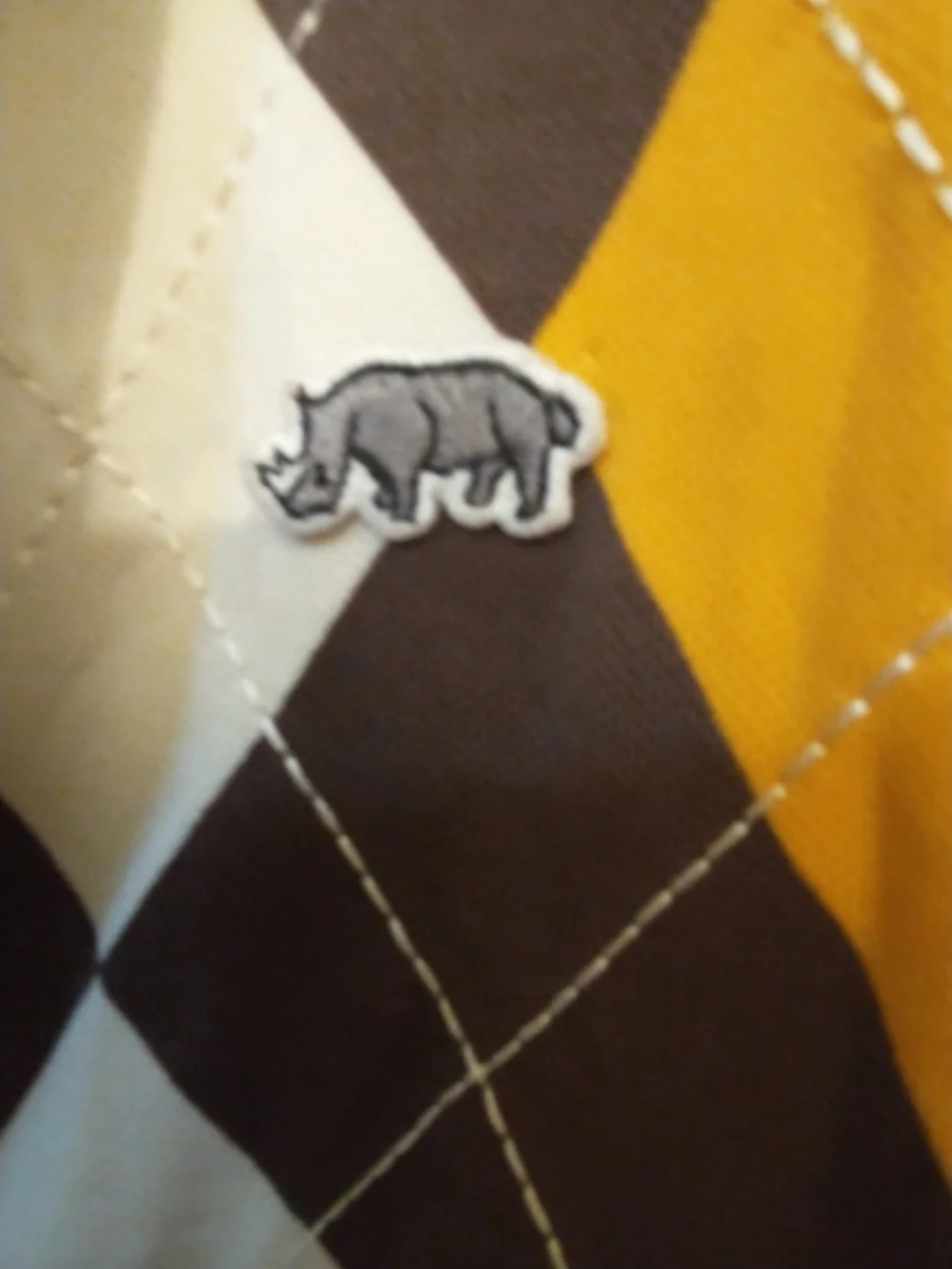 Vintage Ecko Unltd Brown and Yellow Argyle Zip-Up Sweater Jacket